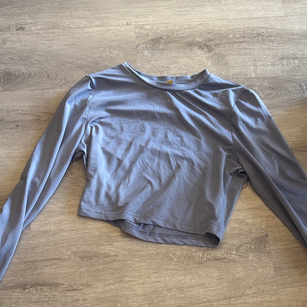 Zara Slate Blue Long Sleeve Tee